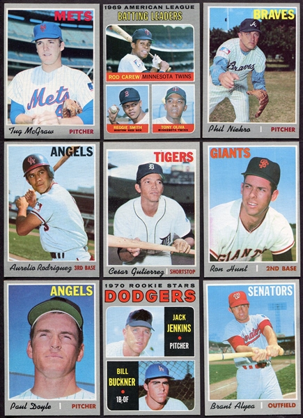 1970 Topps Lot of 27 Mostly Different Nrmt w/Stars