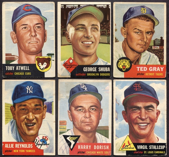 1953 Topps Lot of 6 Different