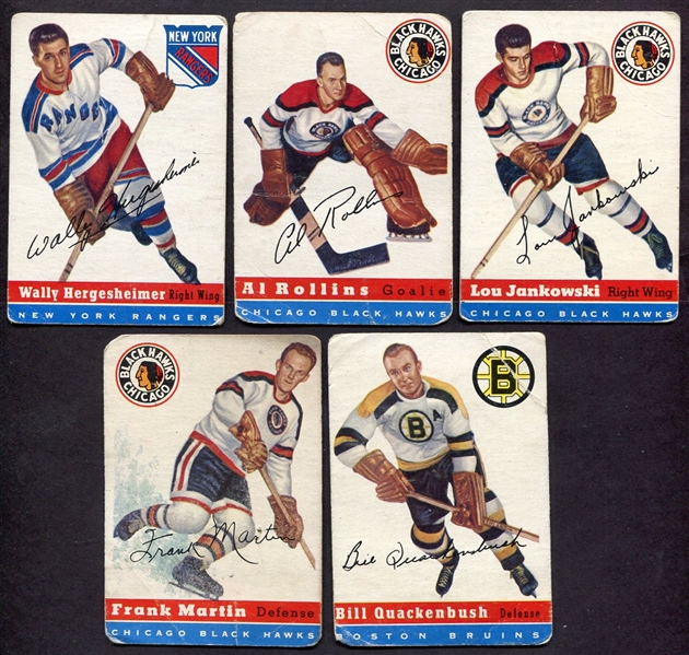 1954-55 Topps Hockey Lot of 5 Different