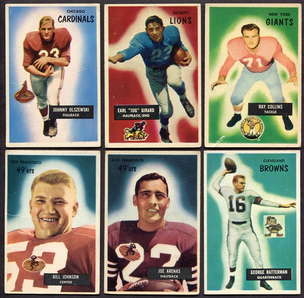 1955 Bowman Football Lot of 6 Different