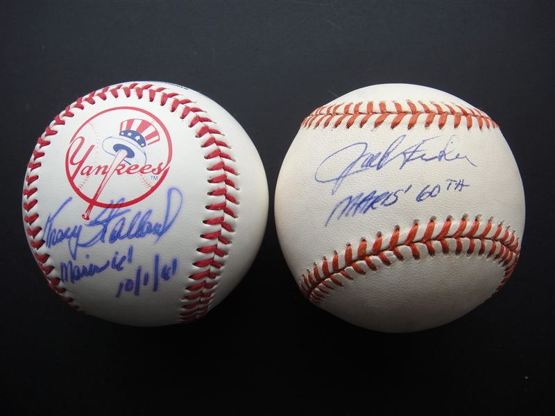 Autographed Baseballs Tracy Stallard & Jack Fisher Pitchers from Maris Home Run Breaking Season