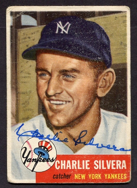 1953 Topps #242 Charlie Silvera New York Yankees Autographed