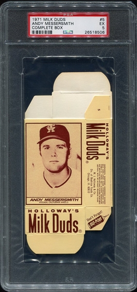1971 Milk Duds Andy Messersmith Complete Box PSA 5