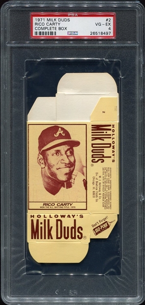 1971 Milk Duds Rico Carty Complete Box PSA 4