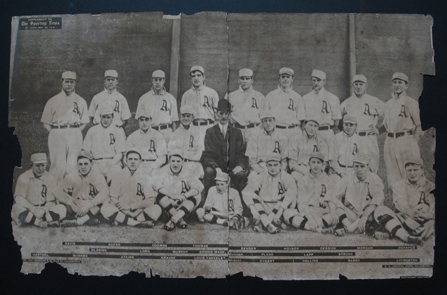 1910 Sporting News Athletics & 1924 Washington Senators Team photo