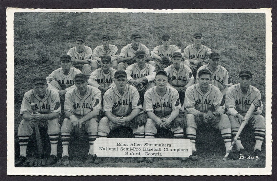1938/39 Bona Allen Shoemakers Baseball Team Postcard