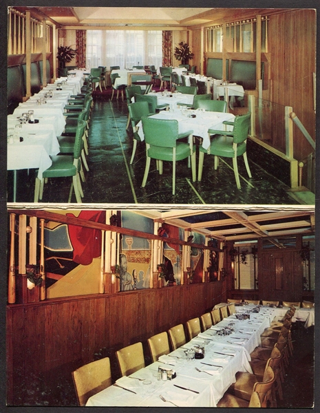 Circa 1950/60s Al Schacts Restaurant Foldout Postcard