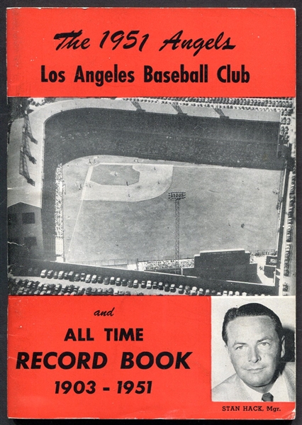 1951 PCL Los Angeles Angels All Time Record Booklet