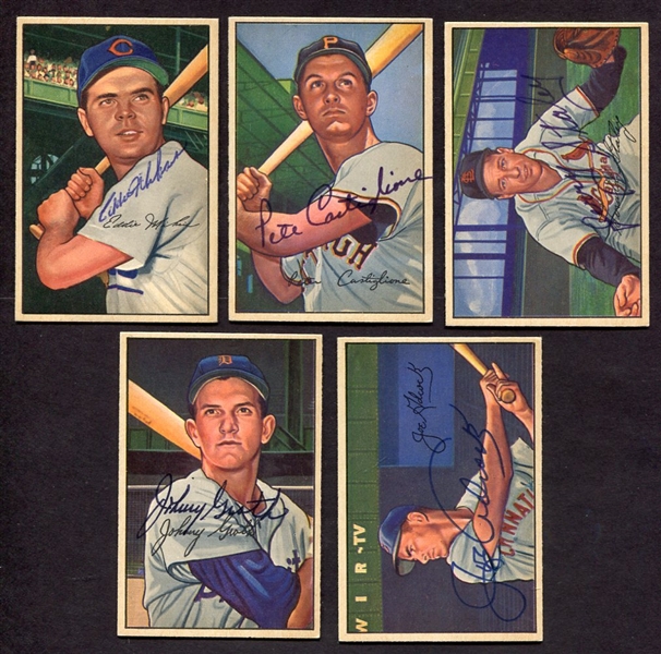 1952 Bowman Lot of 5 Different All Autographed
