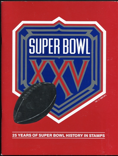 1991 Super Bowl XXV 25 Years of Super Bowl History in Stamps Complete w/Stamps