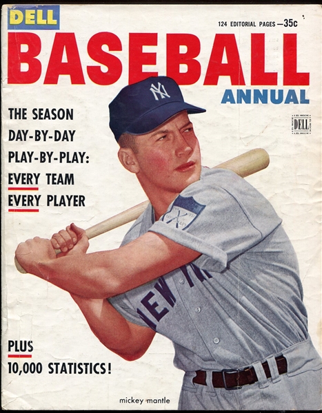 1953 Dell Baseball Annual Mickey Mantle on the cover