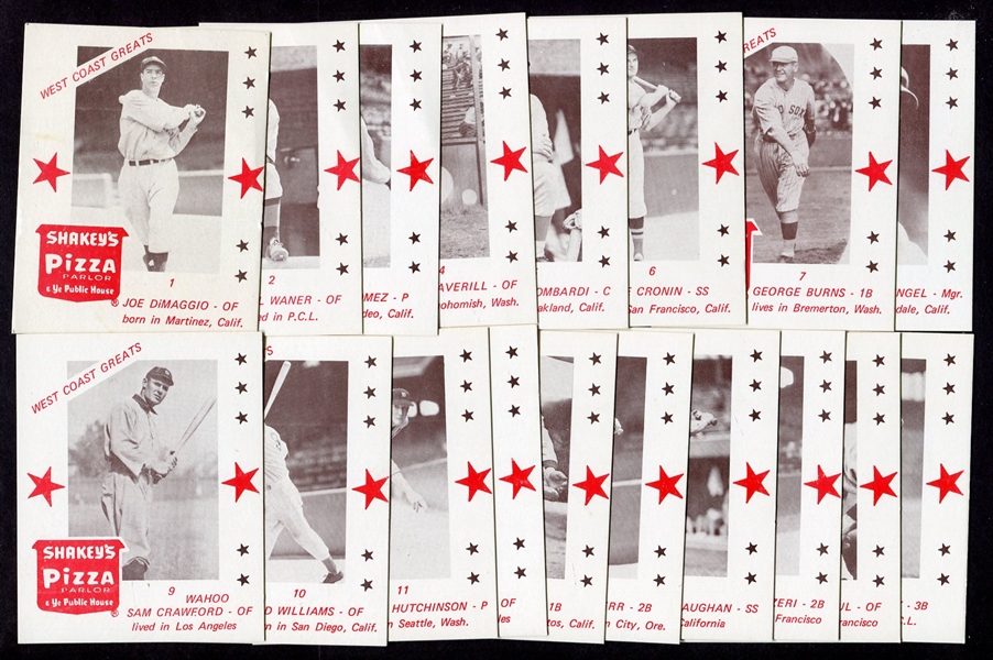1976 Shakeys Pizza Complete 18 Card Set Nrmt