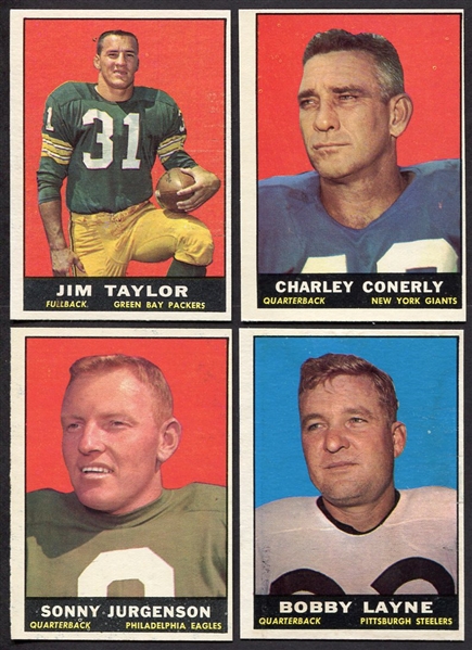 1961 Topps Football Star Card Lot of 4 Different Sharp Cards