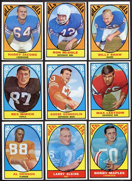 1967 Topps Football Lot of 20 Different 