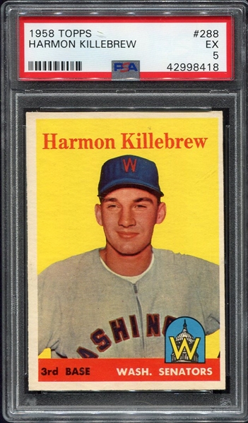 1958 Topps #288 Harmon Killebrew PSA 5 Looks Nicer!