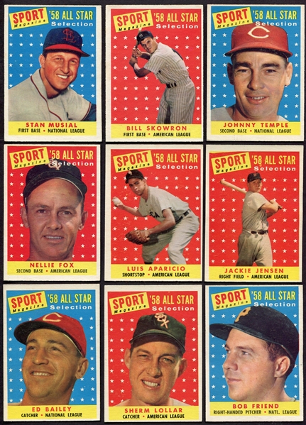 1958 Topps All-Stars Lot of 11 Different