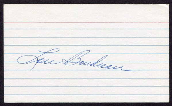 Lou Boudreau Signed Index Card