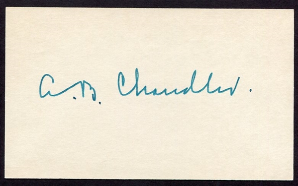 A. B. Chandler Signed Index Card