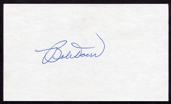 Bob Doerr Signed Index Card