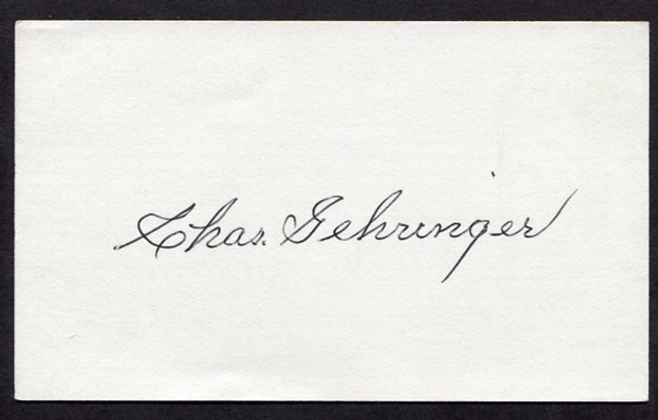 Charles Gehringer Signed Index Card