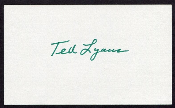 Ted Lyons Signed Index Card