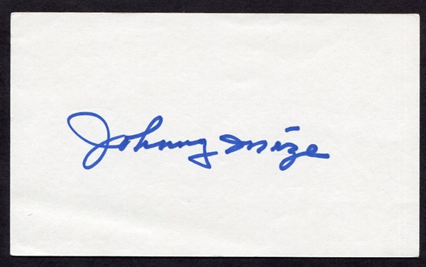 Johnny Mize Signed Index Card