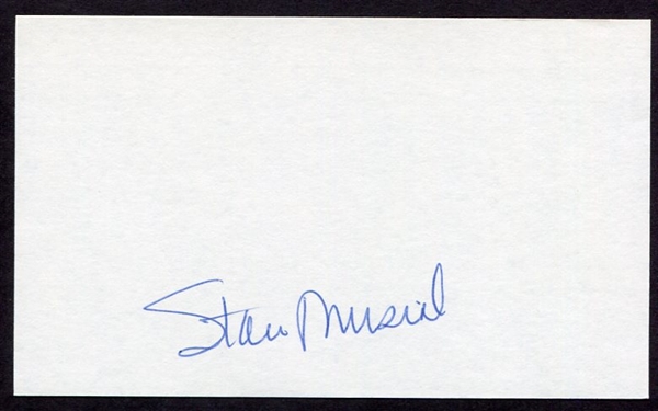 Stan Musial Signed Index Card