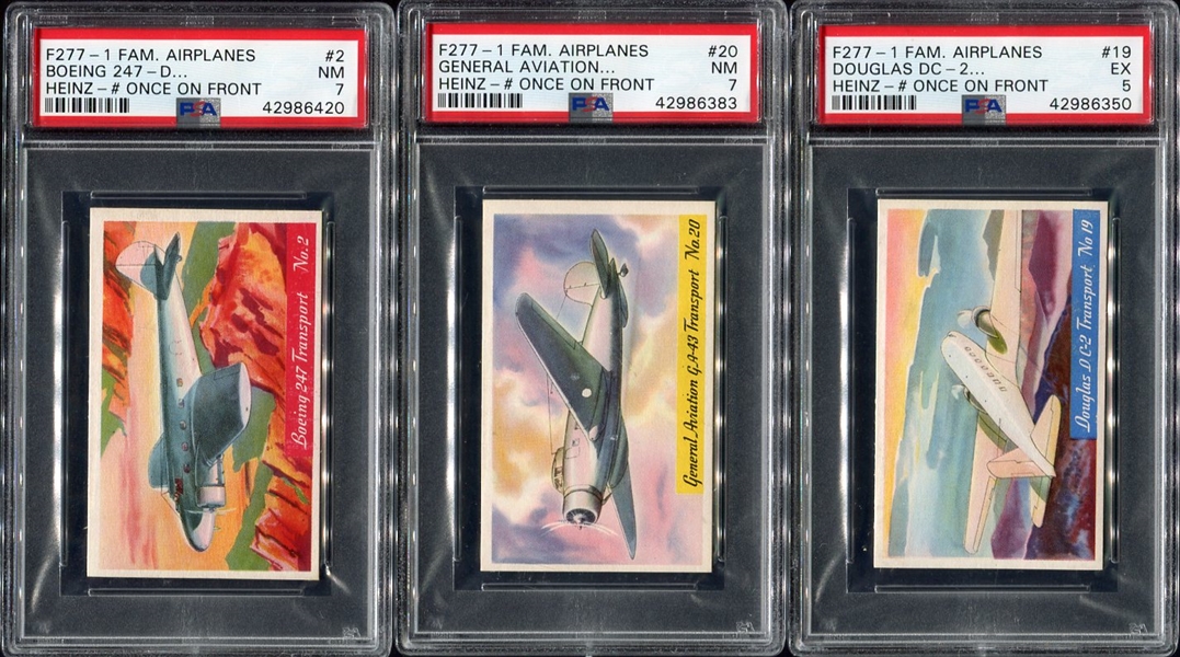 1930s Heinz Famous Airplanes F277-1 Lot of 5 PSA Graded