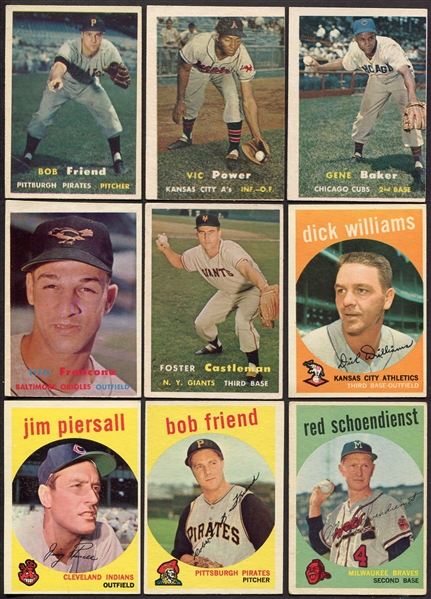 1957 & 1959 Topps Lot of 9 Different