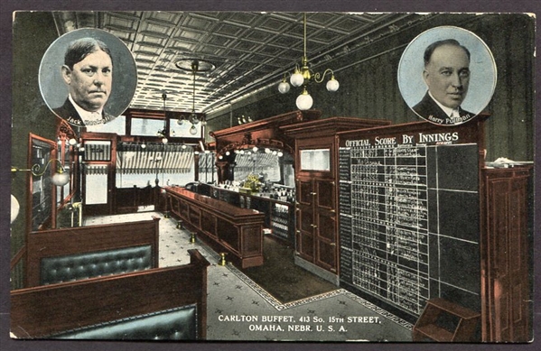 1914 Carlton Buffet Postcard w/Federal League Content