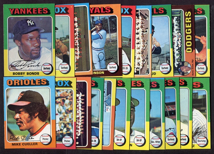 1975 Topps Lot of 20 Different All Nrmt