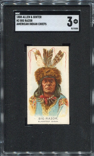 N2 1888 Allen & Ginters American Indian Chiefs Big Razor SGC 3