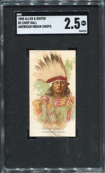 N2 1888 Allen & Ginters American Indian Chiefs Chief Gall SGC 2.5