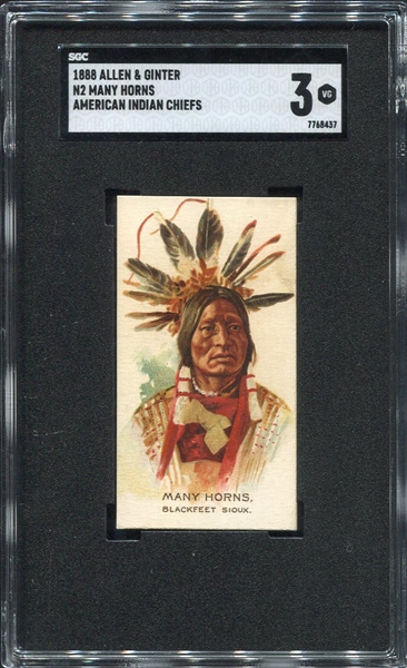 N2 1888 Allen & Ginters American Indian Chiefs Many Horns SGC 3