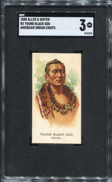 N2 1888 Allen & Ginters American Indian Chiefs Young Black Dog SGC 3