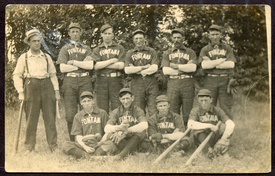 1909 Fontana Baseball Team California Litho Postcard