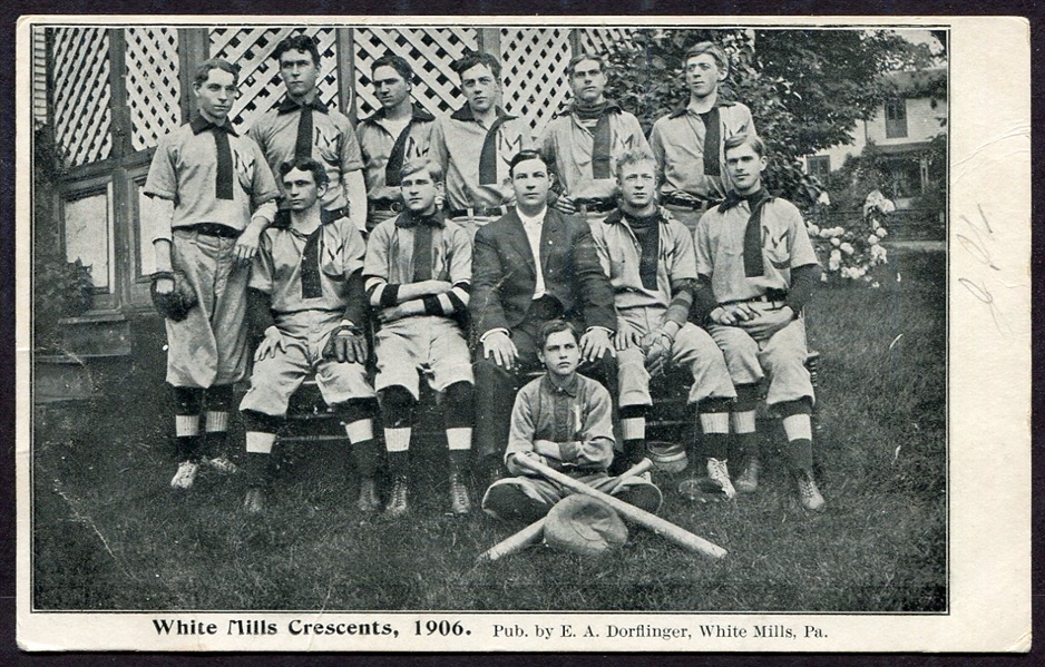 1906 White Mills, PA Baseball Team Postcard