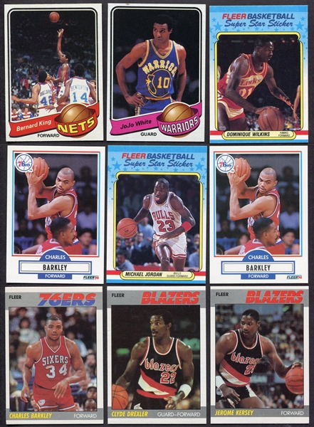 1980s/90s Fleer Basketball lot of 57 Cards Most HOFers