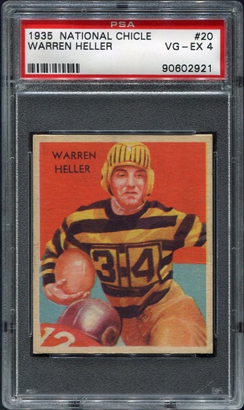 1935 National Chicle #20 Warren Heller PSA 4