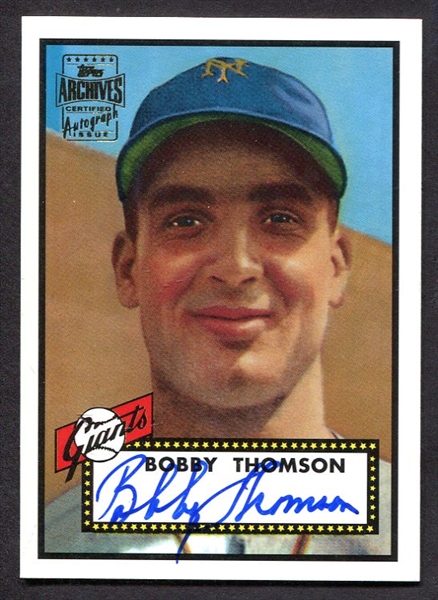 Bobby Thomson Signed 1952 Topps Archive Card w/Topps Holo Cert