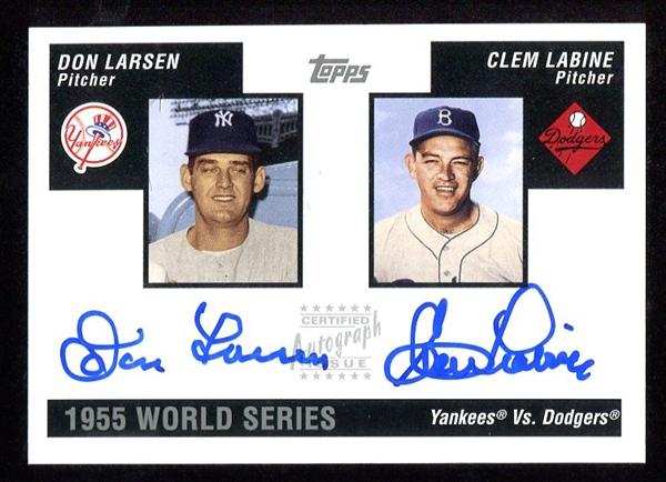 2005 Topps 1955 World Series Certified Autograph Larsen & Labine 18/50