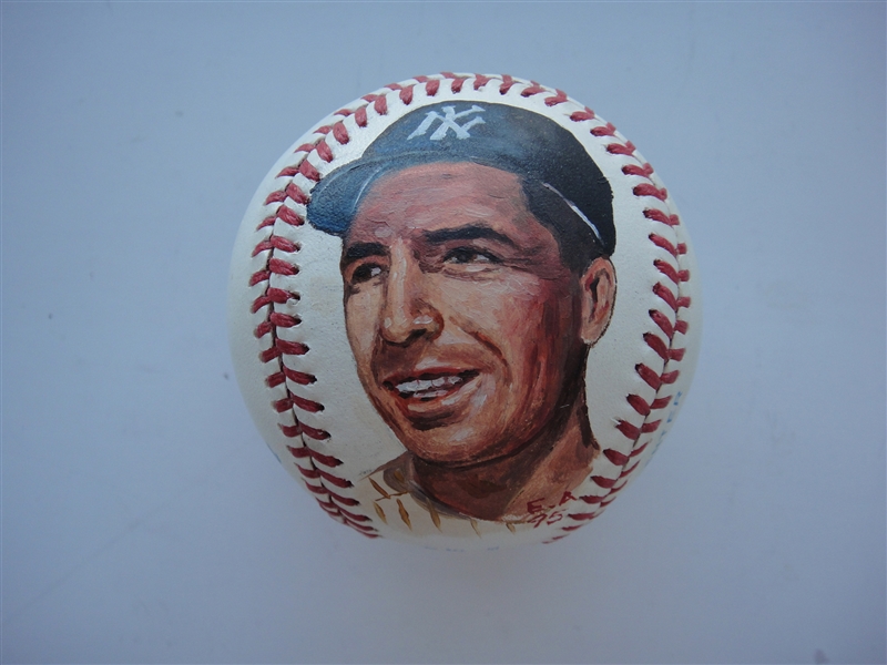 Phil Rizzuto Autographed Baseball Hand Painted by Erwin Sadler
