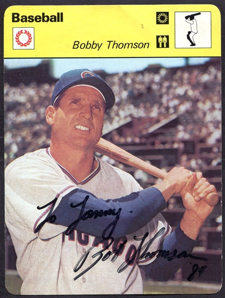 Bobby Thomson Signed Sportscaster Card