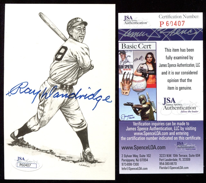 Ray Dandridge Autographed Post Card JSA Cert
