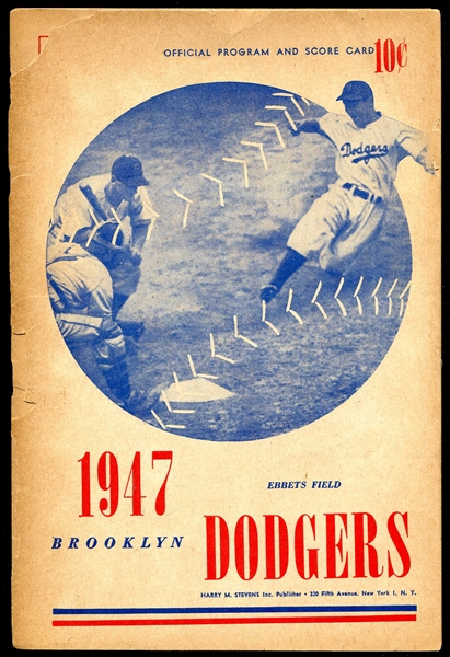 1947 Brooklyn Dodgers Program/Scorecard w/Jackie Robinson