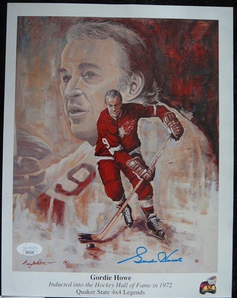 Gordie Howe Signed Lithograph JSA Certified