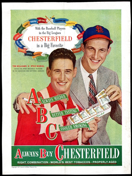 1947 Chesterfield Musial & Williams Ad