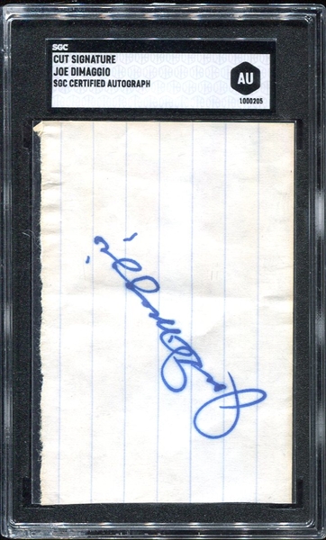 Joe DiMaggio Autograph SGC AU