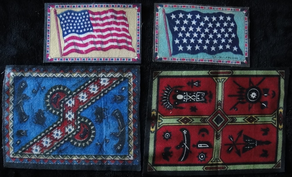 1910s Felt Flags Large and Small 6 Different