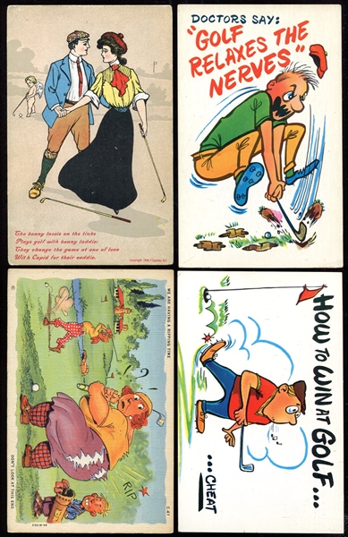 4 Golf Theme Postcards